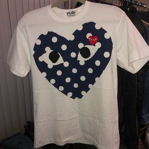 Comme Des Garçon Play Big Heart Polka Dot T-shirt